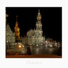 Sächsische Impressionen " Dresden - Blick zur Hofkirche und dem Schlossturm, bei Nacht... "