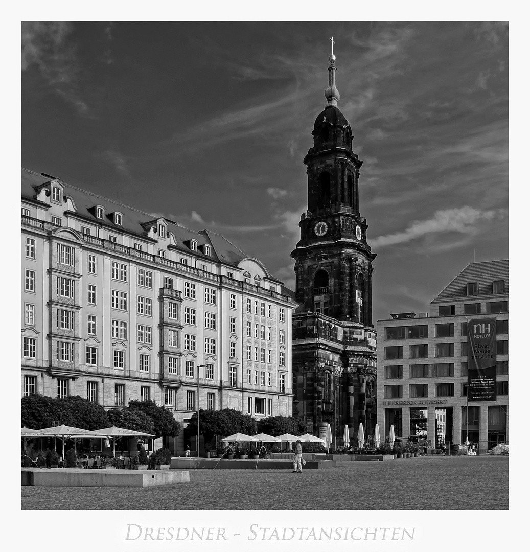 Sächsische Impressionen " Dresden - der Altmarkt, mit blick zur Kreuzkirche....