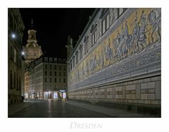 Sächsische Impressionen " Dresden - Fürstenzug bei Nacht..."