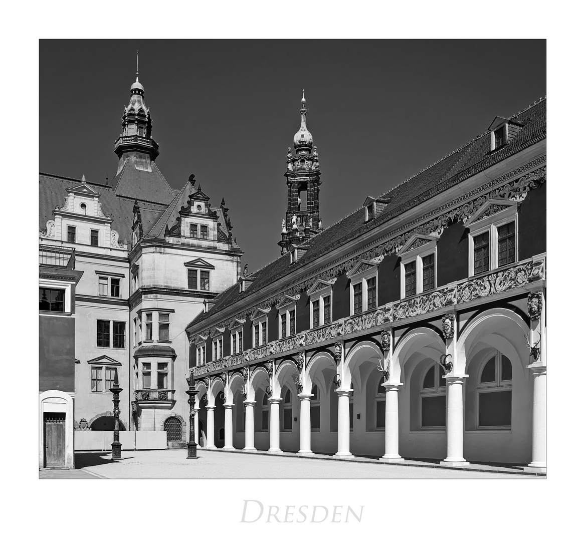 Sächsische Impressionen " Dresden - Stallhof, im Licht und Schatten..."