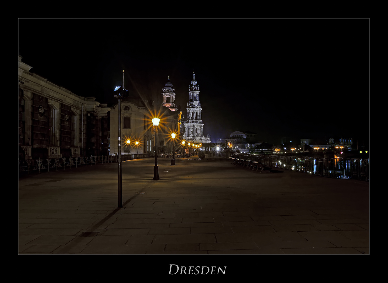 Sächsische Impressionen " Dresdner - Stadtansichten, bei Nacht**.... "