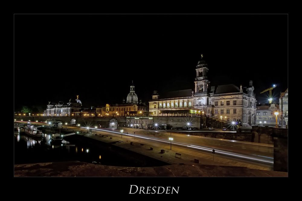 Sächsische Impressionen " Dresdner - Stadtansichten, bei Nacht*.... "