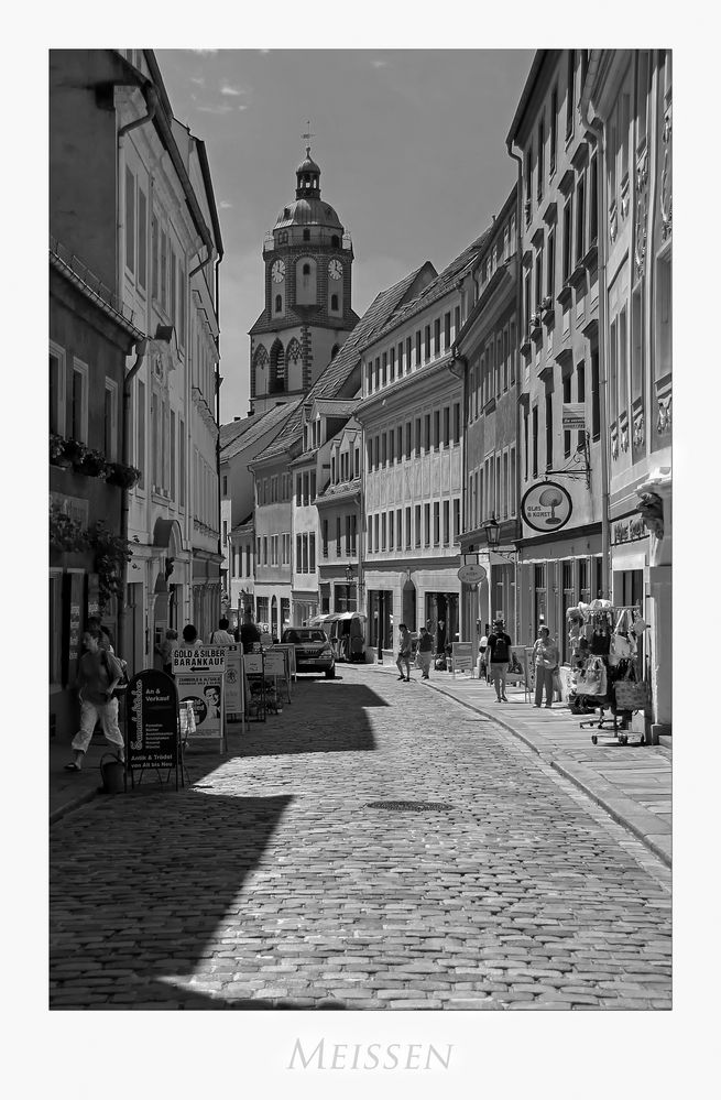 Sächsische Impressionen " Meißen - Blick, auf die Frauenkirche... "