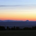 Sächsische Schweiz am Morgen vom Ziegenrücken in Meusegast ca. 350m hoch gelegen