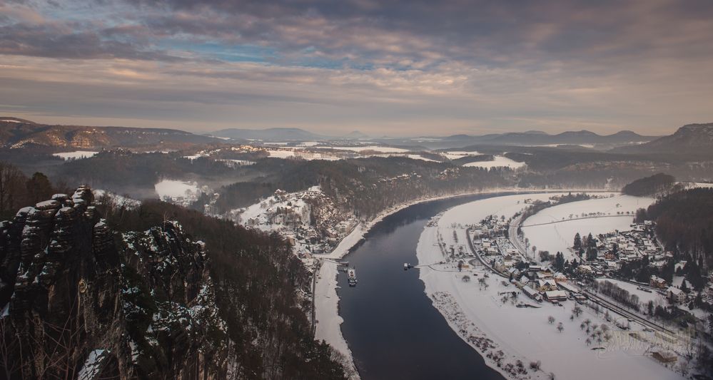 Sächsische Schweiz Bastei im Winter