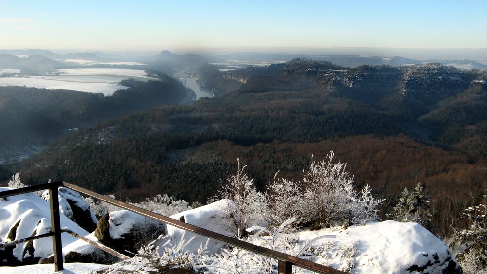 Sächsische Schweiz der erste Schnee von Heiko Scheu 