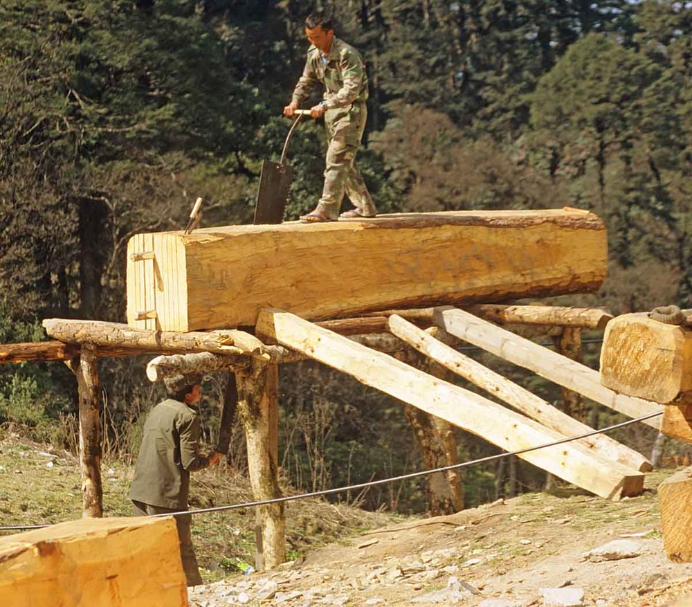 "Sägewerk" in Bhutan/Himalaja