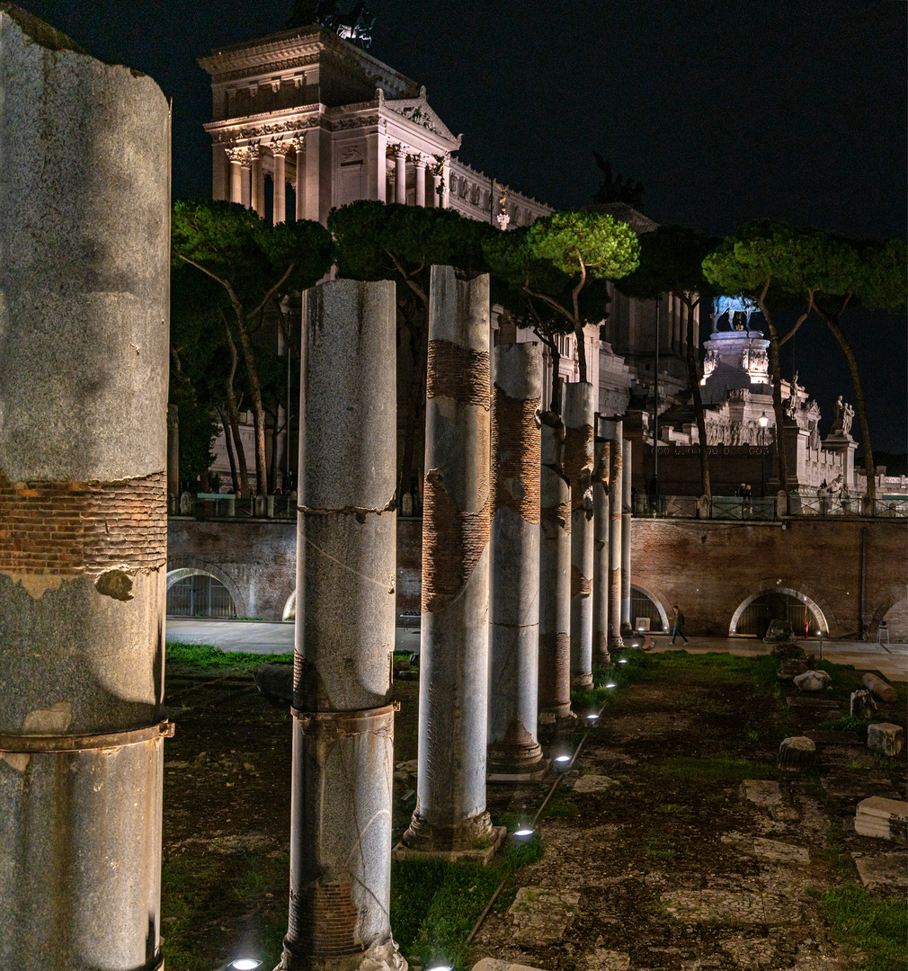 Säule im Forum bei Nacht 