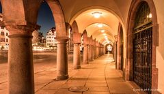 Säulengang am Alten Rathaus in Leipzig 