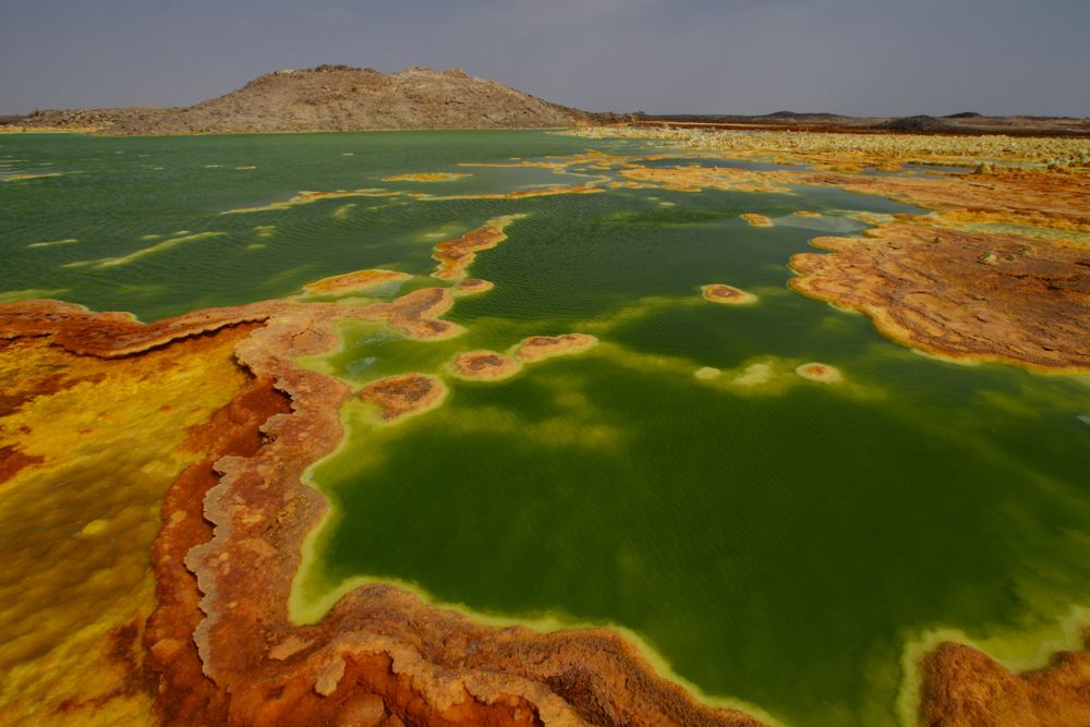 Säuresee im Dallol in der Wüste Danakil