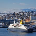 Saga Pearl II in Tromsø von der Tromsdalen-Brücke