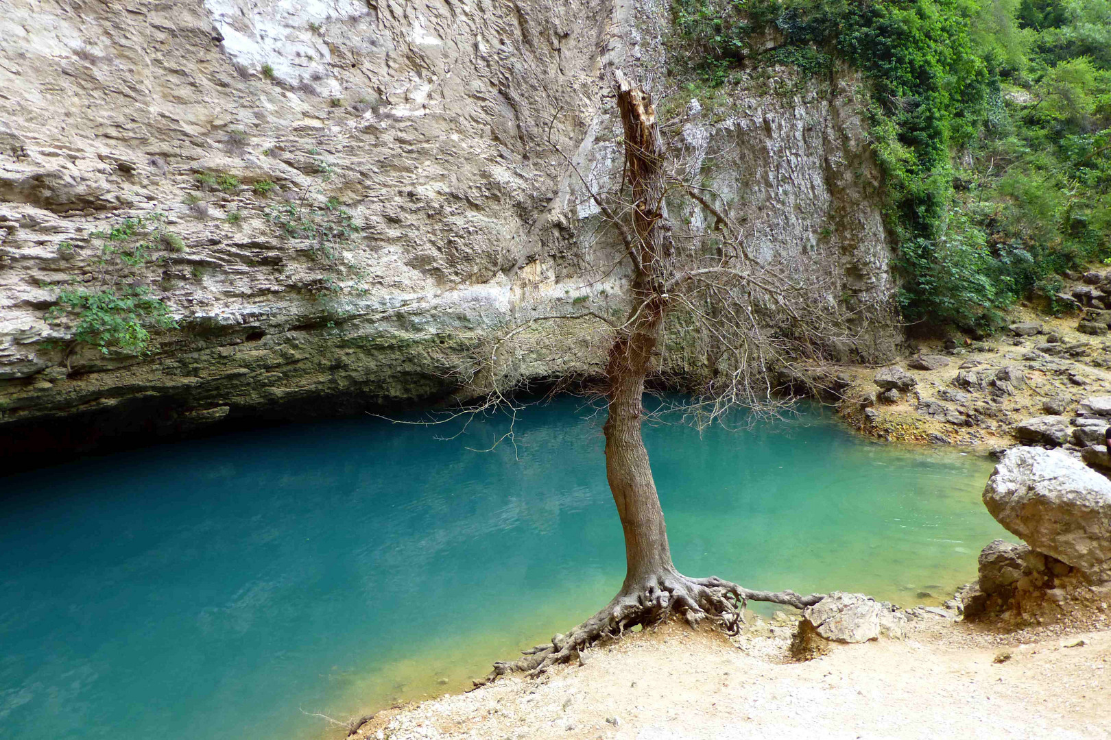 Sagenhafter Quellsee der Sorgue bei Fontaine Vaucluse / Provence