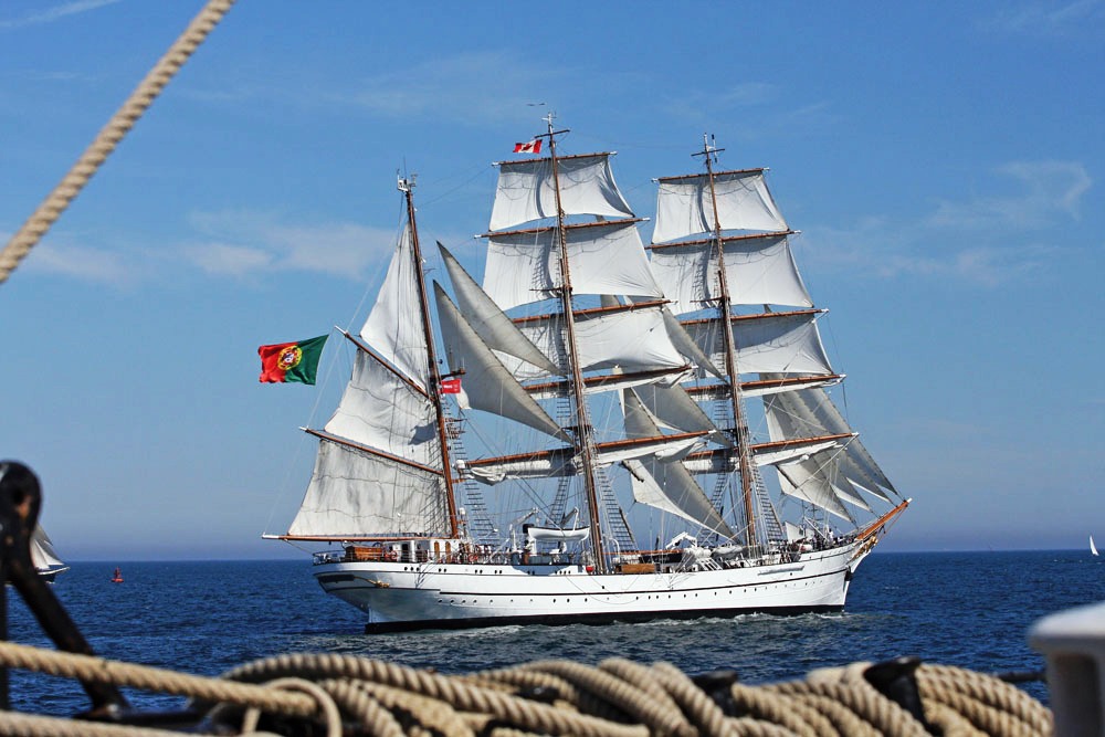 Sagres auf dem Weg zum Start der Tall Ships Atlantic Challenge 2009