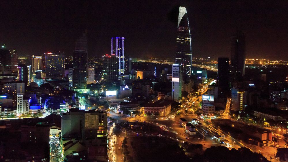 Saigon bei Nacht - Ausblick Chill Sky Bar 26. Etage