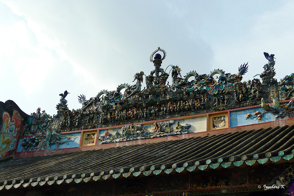 Saigon - Thien Hau Pagode - Dachschmuck - Detail