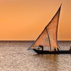 sailboats at sunset