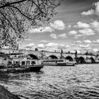 Sailing under the Charles Bridge, Prague.