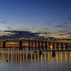 Saint-Nazaire-Brücke über die Loire zur blauen Stunde