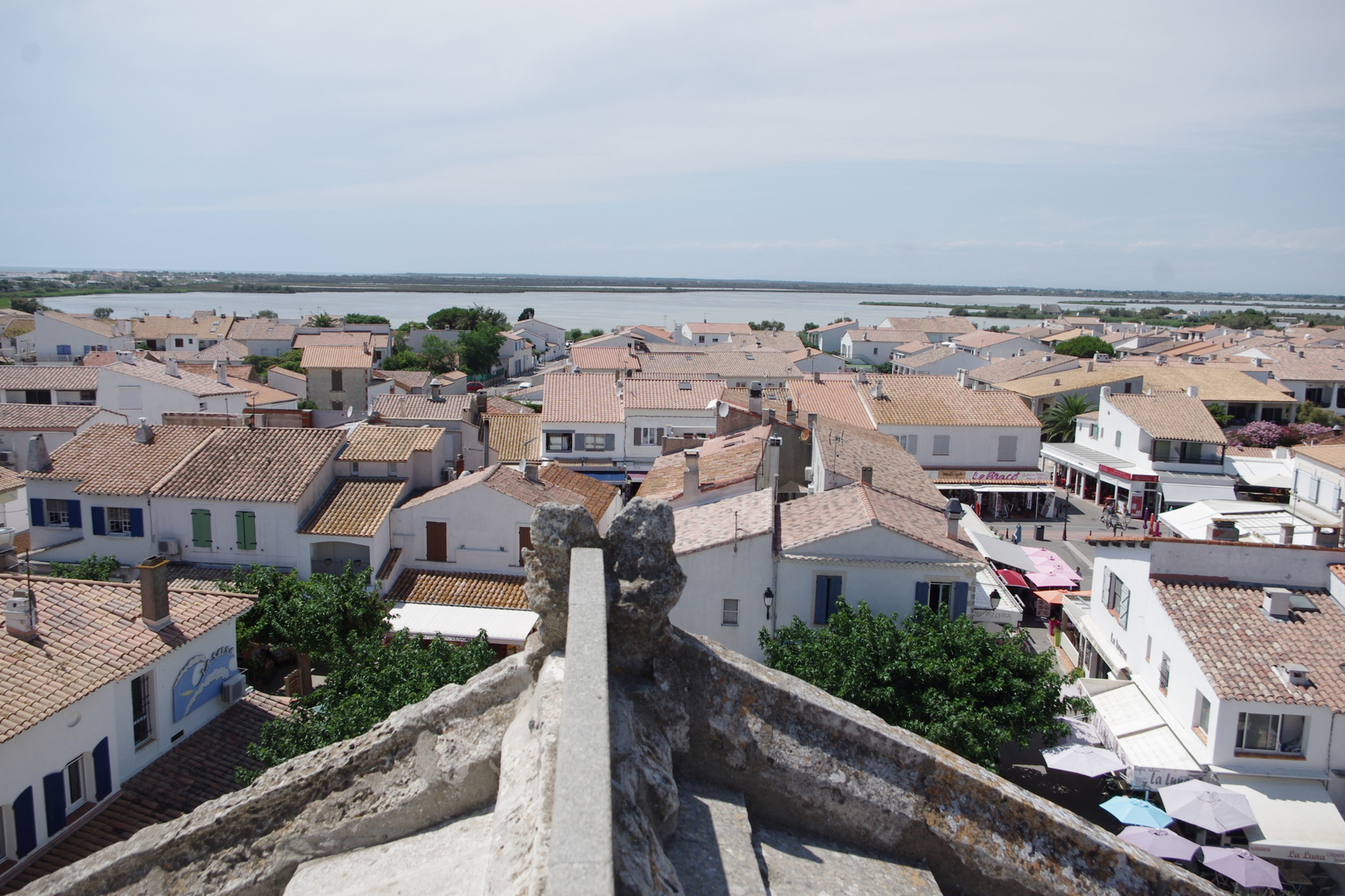 Saintes Maries de la Mer, vue aérienne