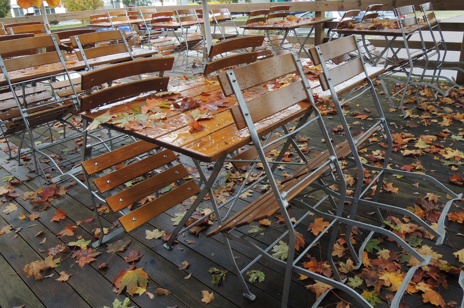 Saisonende im Biergarten