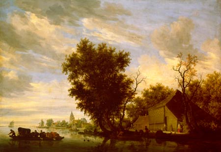 Sal. van Ruysdael Fluß mit Fähre