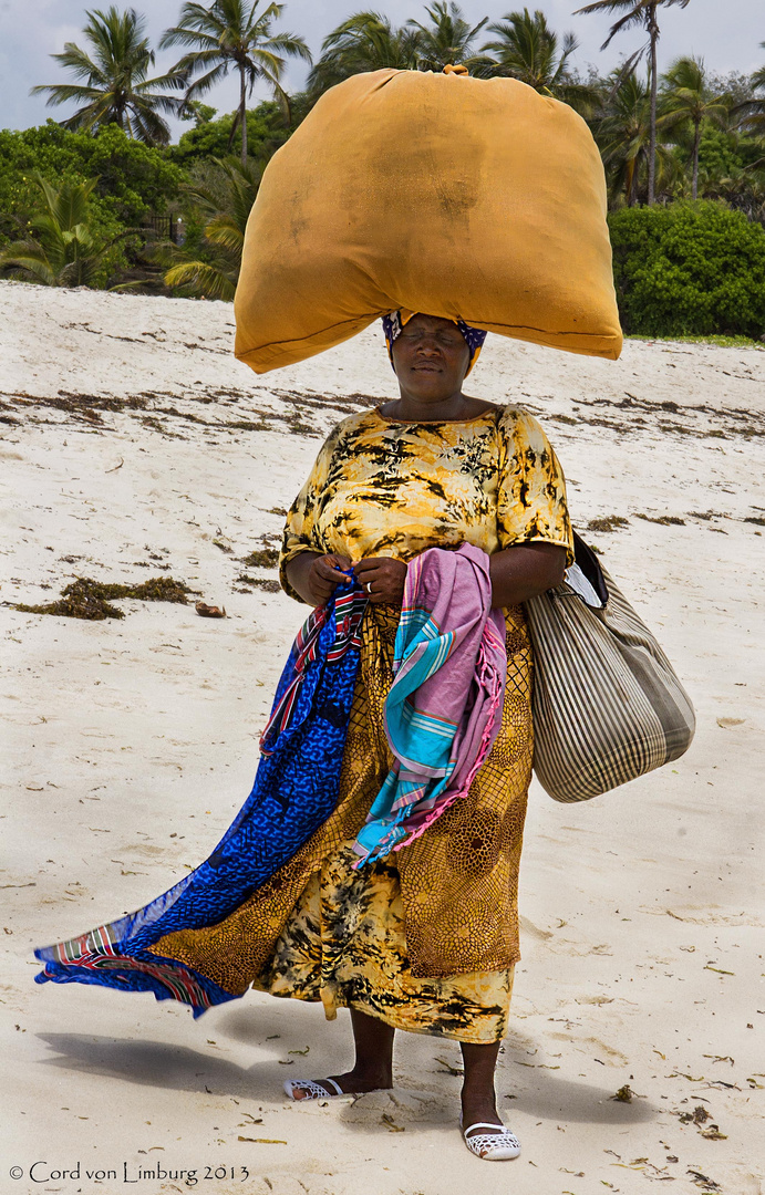 Sales Lady at Kiwi Beach, Mombasa - Kenya