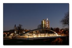 Salford-Brücke und Rathaus in Lünen