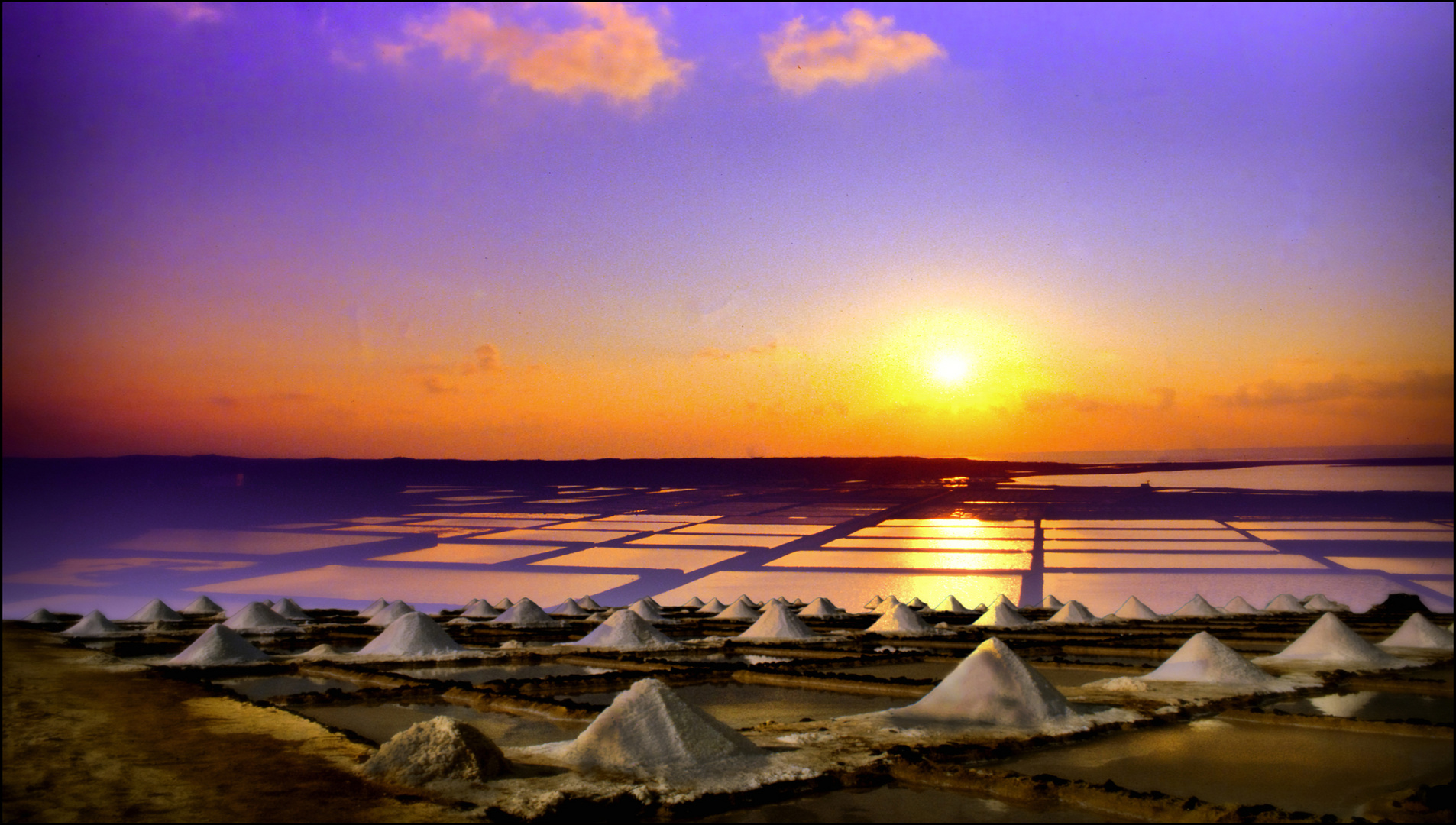 Saline in Lanzarotte, Sonnenutergang  