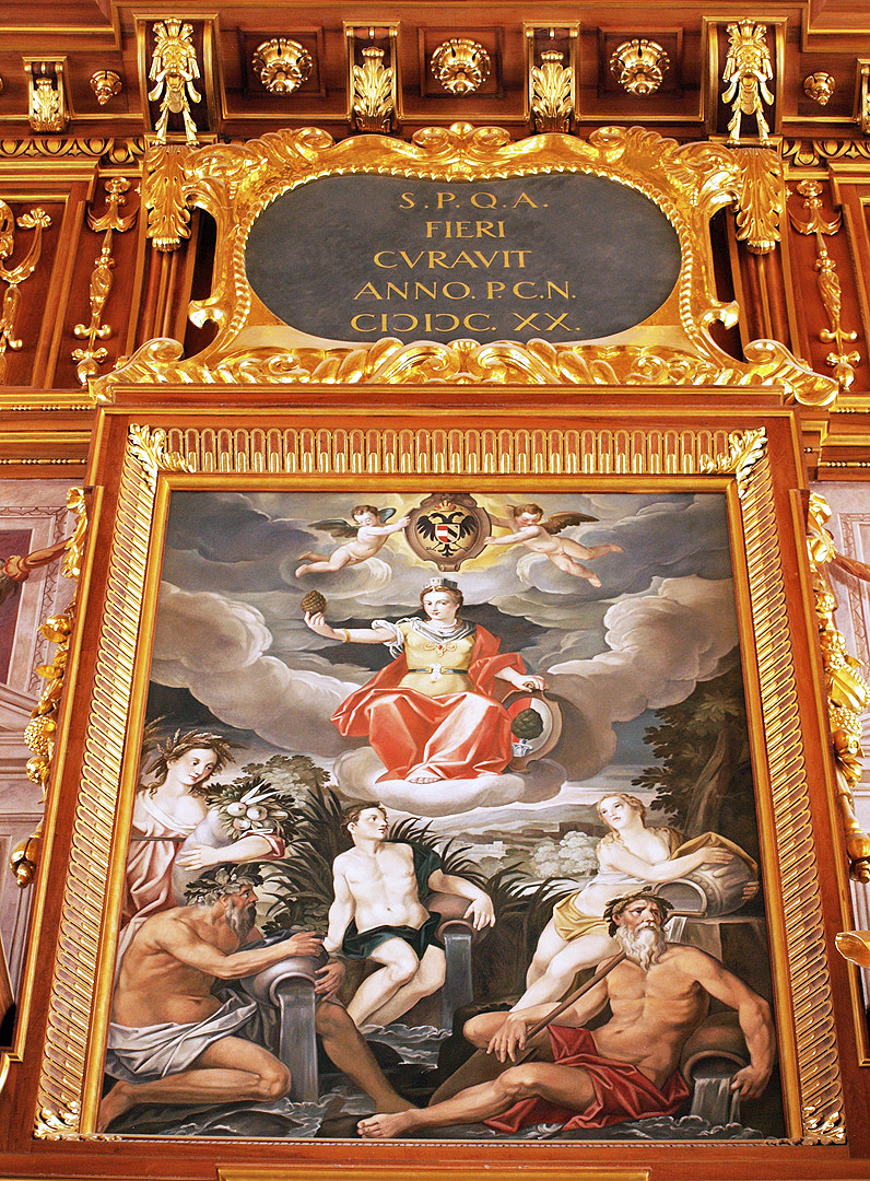 Salle dorée de l’Hôtel de ville d’Augsbourg :   Tableau de Hans Rottenhammer ...
