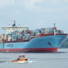 "Sally Maersk" einlaufen Hamburg am 01.07.09