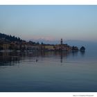 Saló am Gardasee beim Sonnenuntergang im März