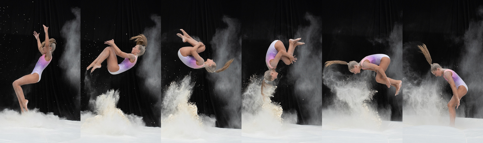 Salto rückwärts auf dem Trampolin