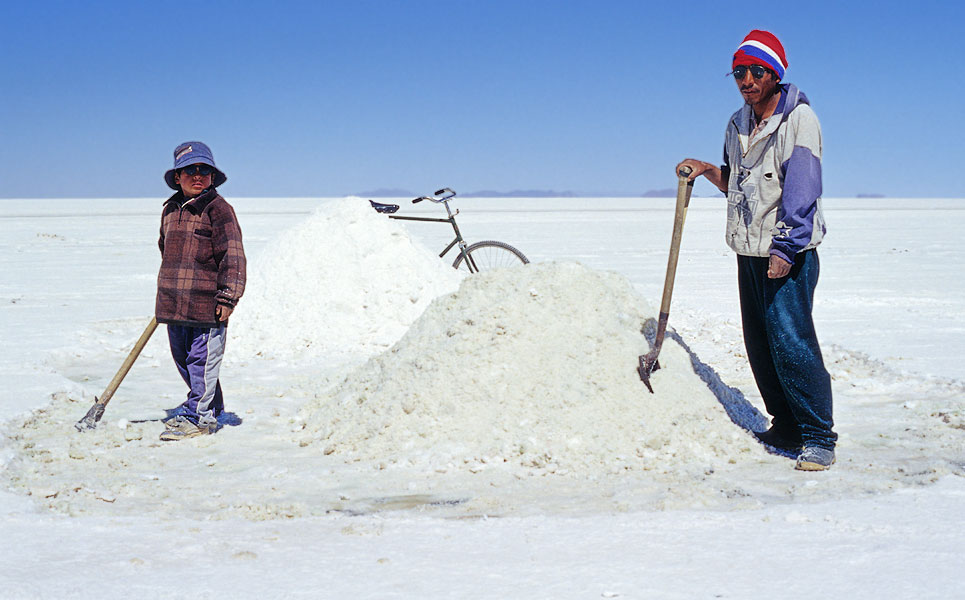 Salzabbau am Salar de Uyuni