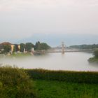 Salzachbrücke in Oberndorf, im Nebel