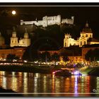 Salzburg bei Nacht und Vollmond I