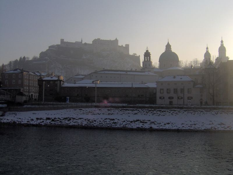 Salzburg silhouette in winter