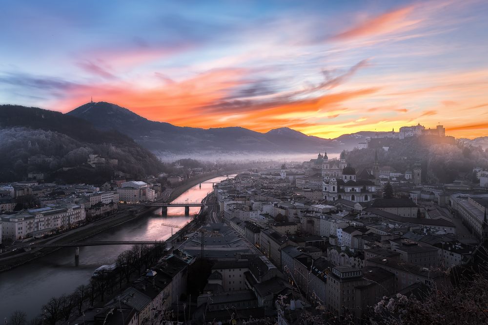 Salzburg Sonnenaufgang Reflexion