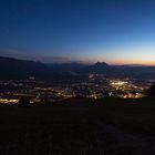 Salzburg Stadt Blaue Stunde vom Gaisberg