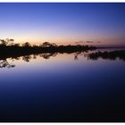 Salzpfanne am frühen Morgen in der Kalahari