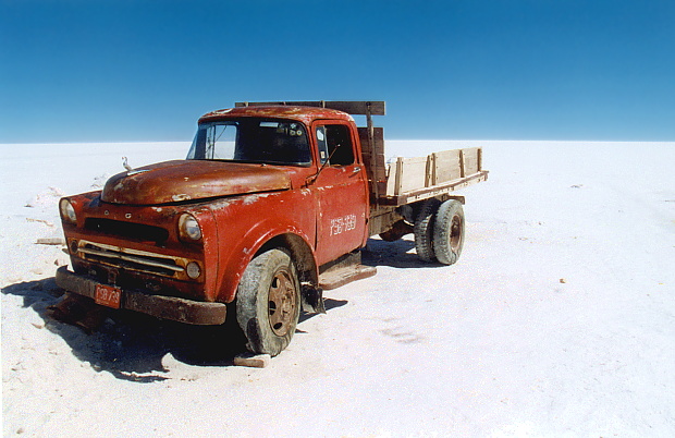 Salztransporter, Salar de Uyuni, Bolivien