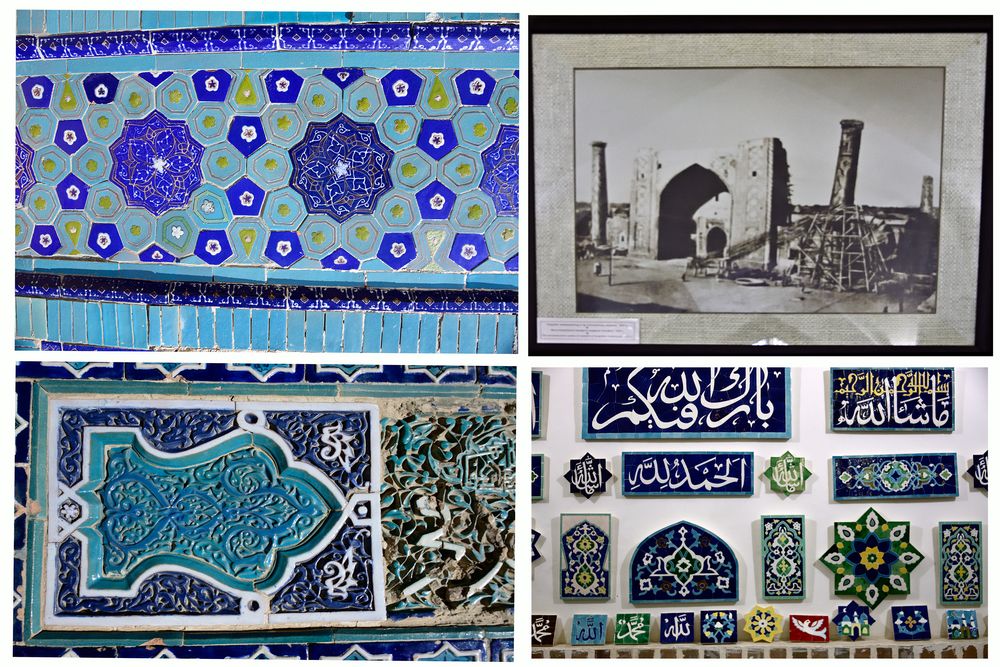 Samarkand - Registan Platz - Fayencen,  Mosaike, Kacheln