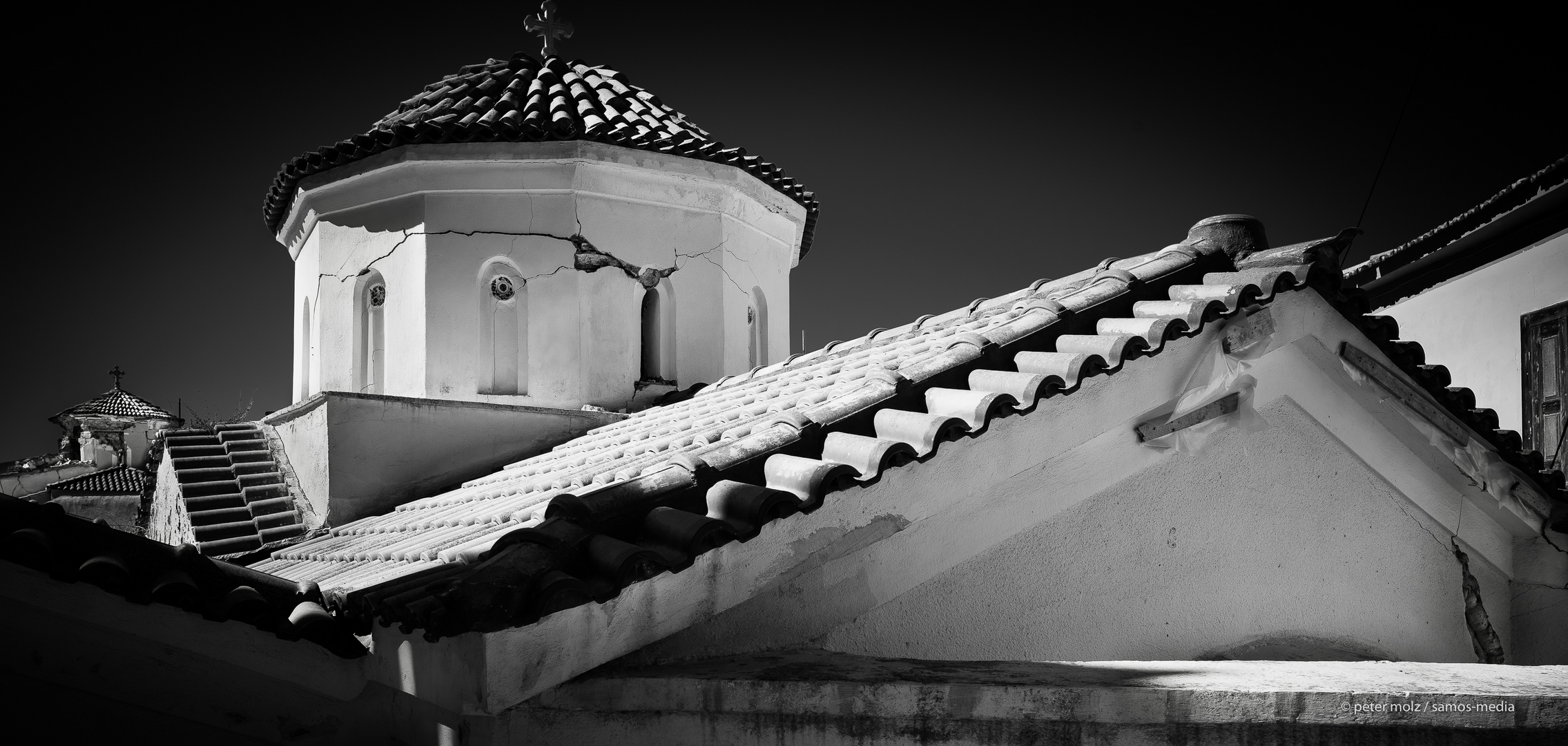 Samos/Greece - Damaged churches in Ano Vathy