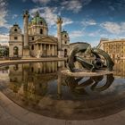 Samstagmorgen mit Blick auf die Karlskirche - eine der schönsten Kirchen in Wien.