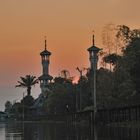 Samunyinam Mosque minarets in sunset light