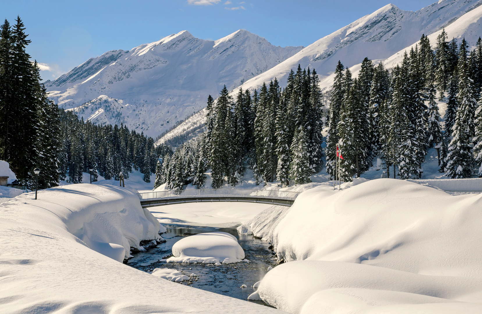 San Bernardino GR Schweiz Winterlandschaft