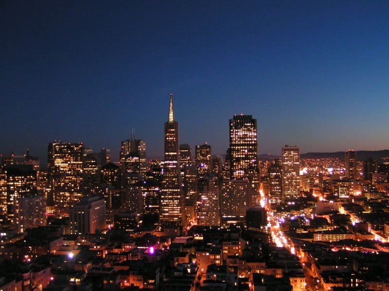 San Francisco Bei Nacht Foto Bild North America United States California Bilder Auf Fotocommunity