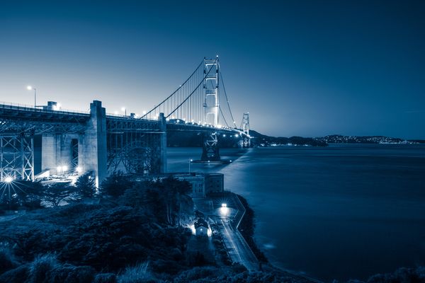 "San Francisco in Blau" – Die Golden Gate Bridge nach Sonnenuntergang