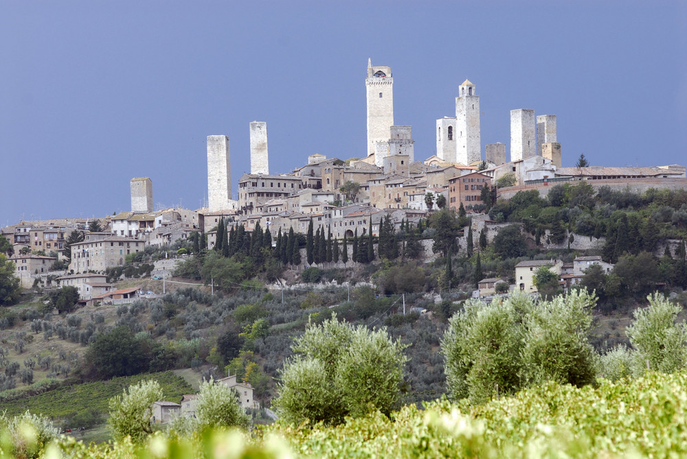 San Gimignano vor dem Wolkenbruch