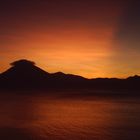 San Pedro Volcan at sunset, Lake Atitlan