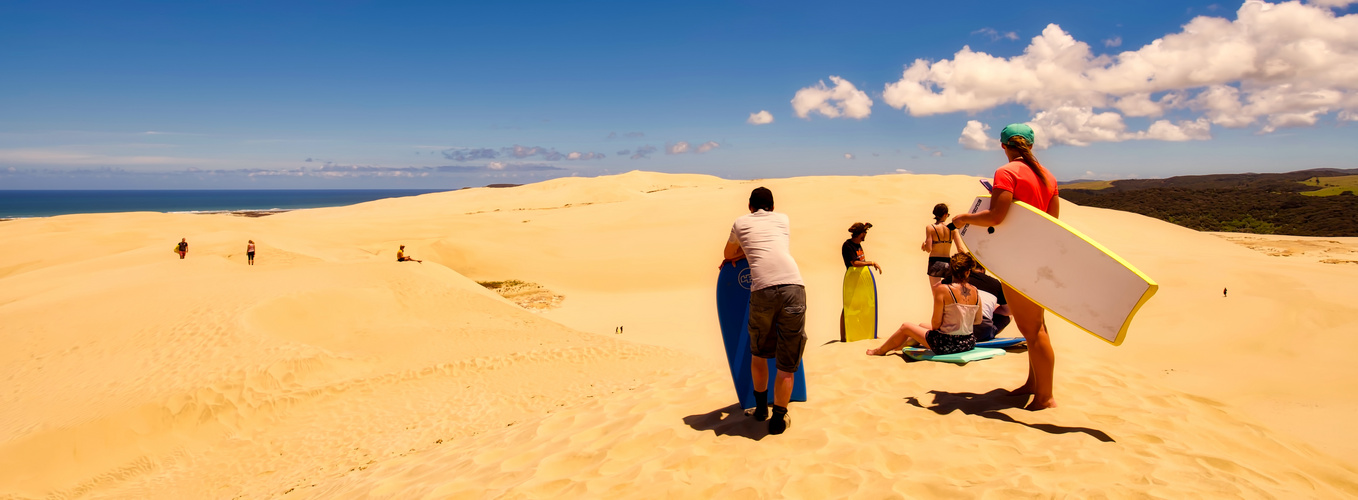 Sand dune surfing